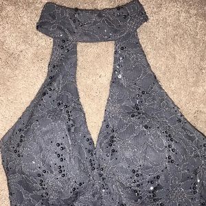 Keyhole Halter Prom Dress